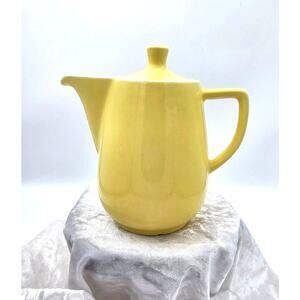 1950s Tea or Coffee Pot Yellow Melitta Stoneware Cottagecore Farmhouse Style